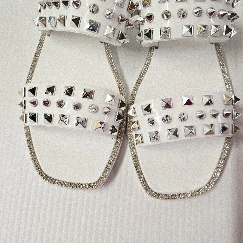 Lauren Lorraine White Studded Sandals